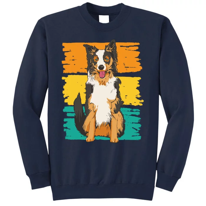 Retro Border Collie Tall Sweatshirt