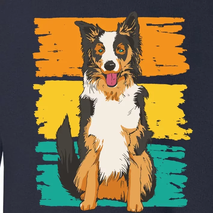 Retro Border Collie Toddler Sweatshirt