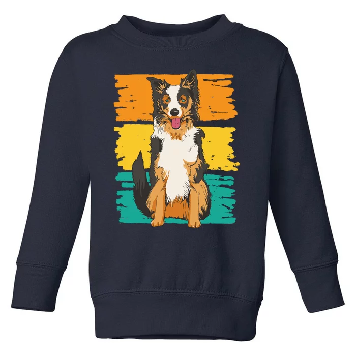 Retro Border Collie Toddler Sweatshirt