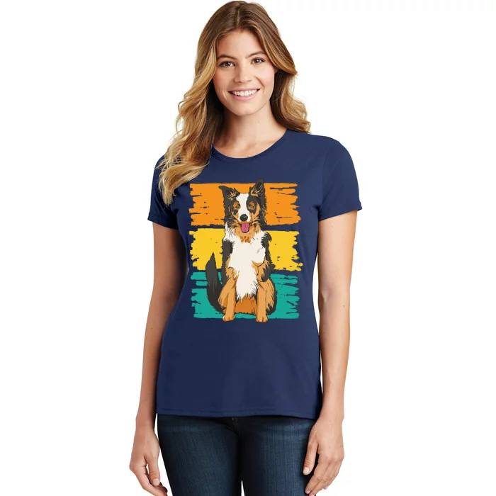 Retro Border Collie Women's T-Shirt