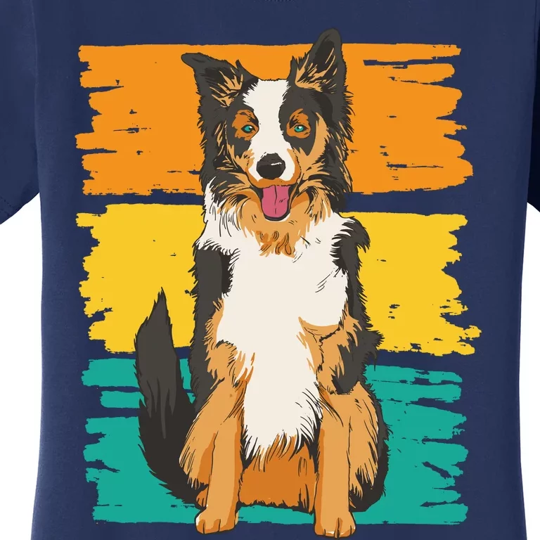 Retro Border Collie Women's T-Shirt