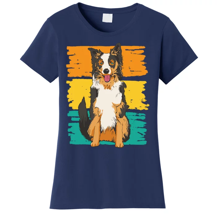 Retro Border Collie Women's T-Shirt