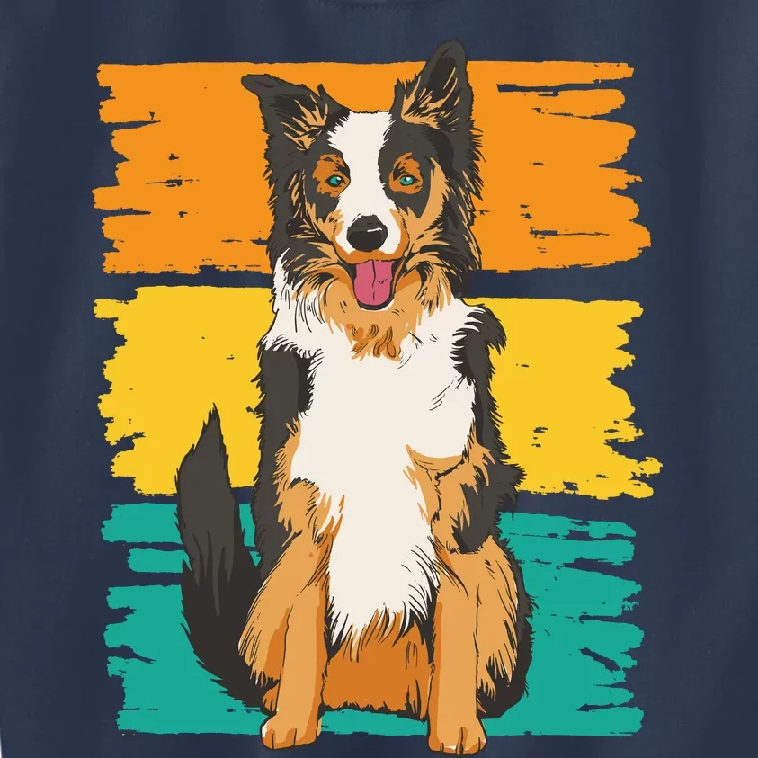 Retro Border Collie Kids Sweatshirt