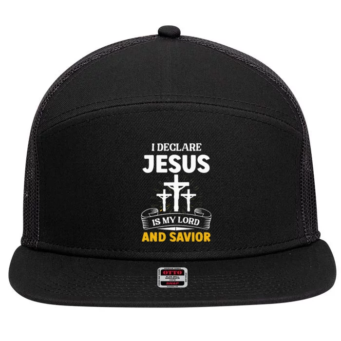 Religious Bible Church Jesus Is My Lord And Savior 7 Panel Mesh Trucker Snapback Hat