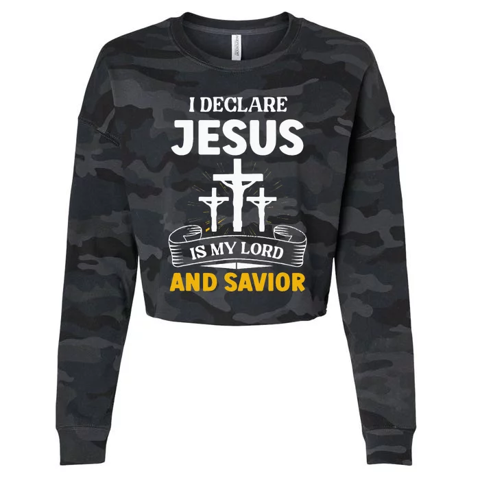 Religious Bible Church Jesus Is My Lord And Savior Cropped Pullover Crew