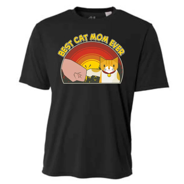 Retro Best Cat Mom Ever Cooling Performance Crew T-Shirt