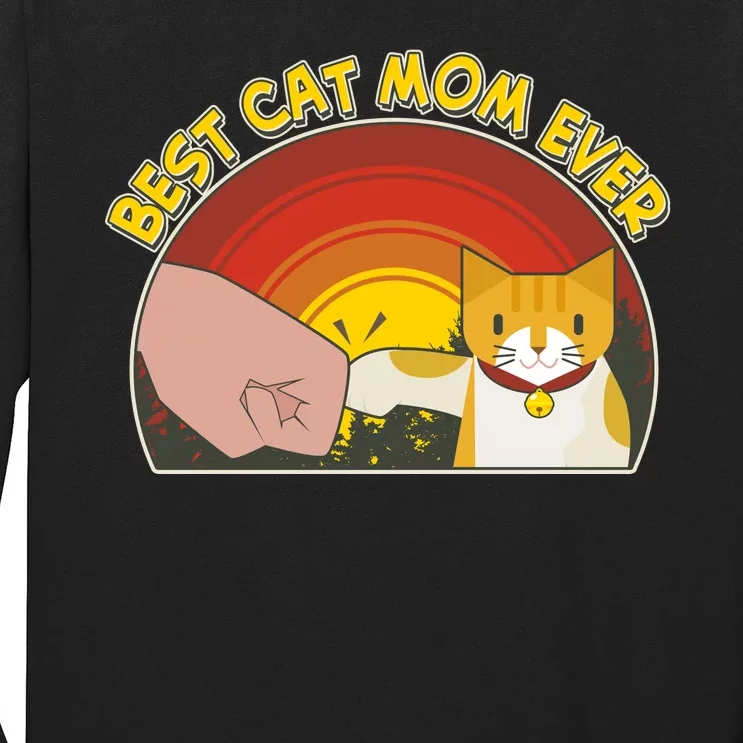 Retro Best Cat Mom Ever Long Sleeve Shirt