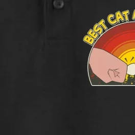 Retro Best Cat Mom Ever Dry Zone Grid Performance Polo