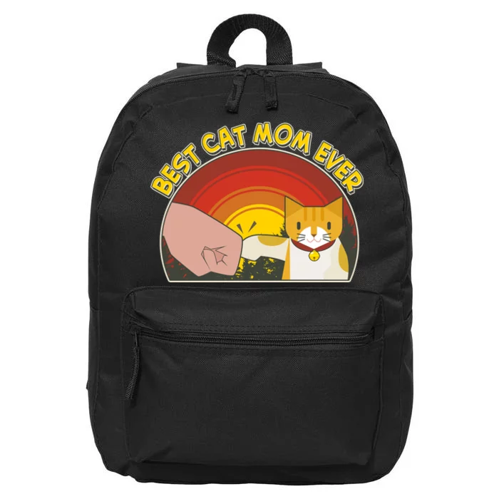 Retro Best Cat Mom Ever 16 in Basic Backpack