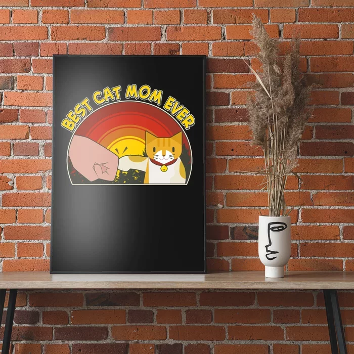 Retro Best Cat Mom Ever Poster