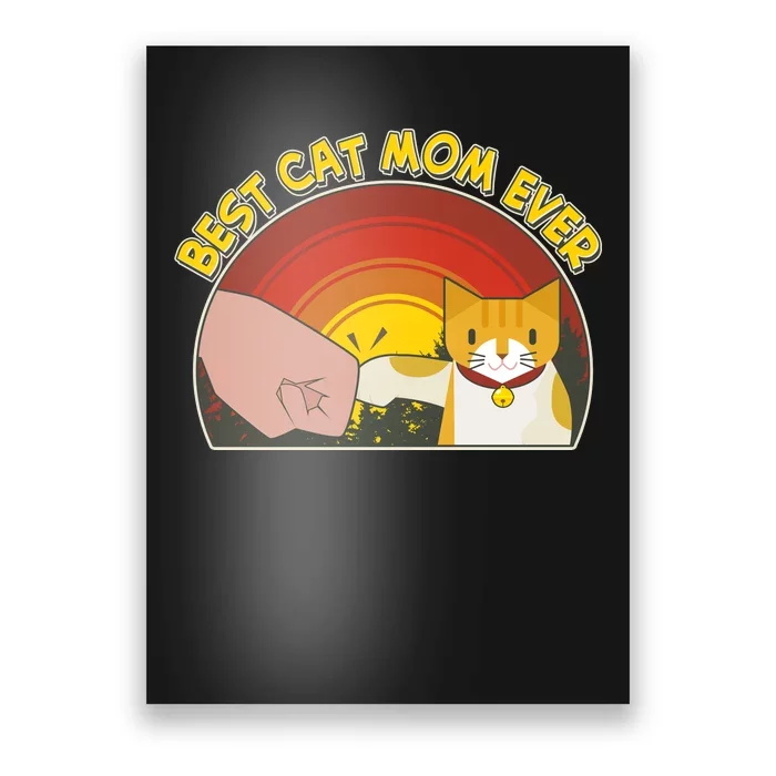 Retro Best Cat Mom Ever Poster