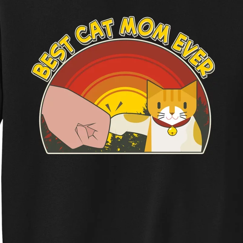 Retro Best Cat Mom Ever Tall Sweatshirt