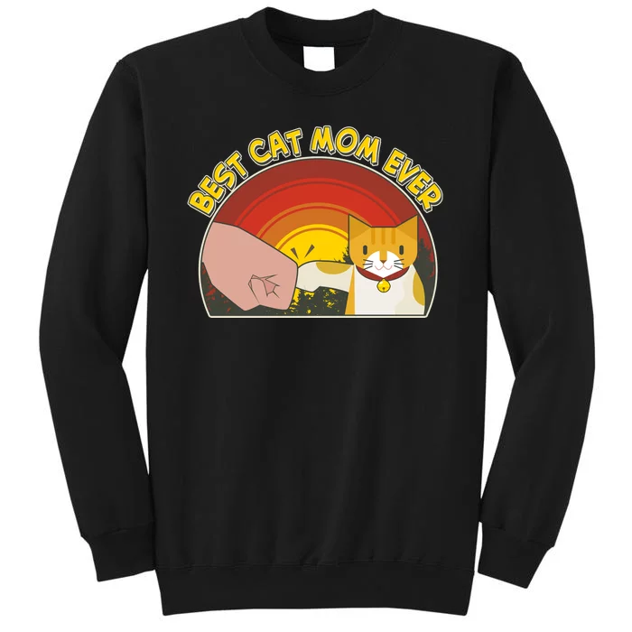 Retro Best Cat Mom Ever Tall Sweatshirt