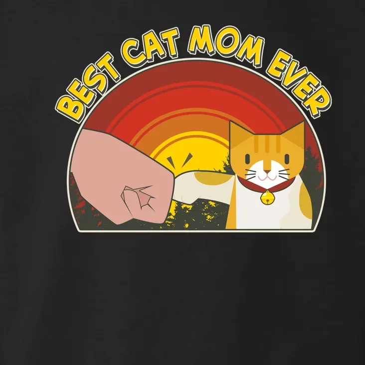 Retro Best Cat Mom Ever Toddler Hoodie