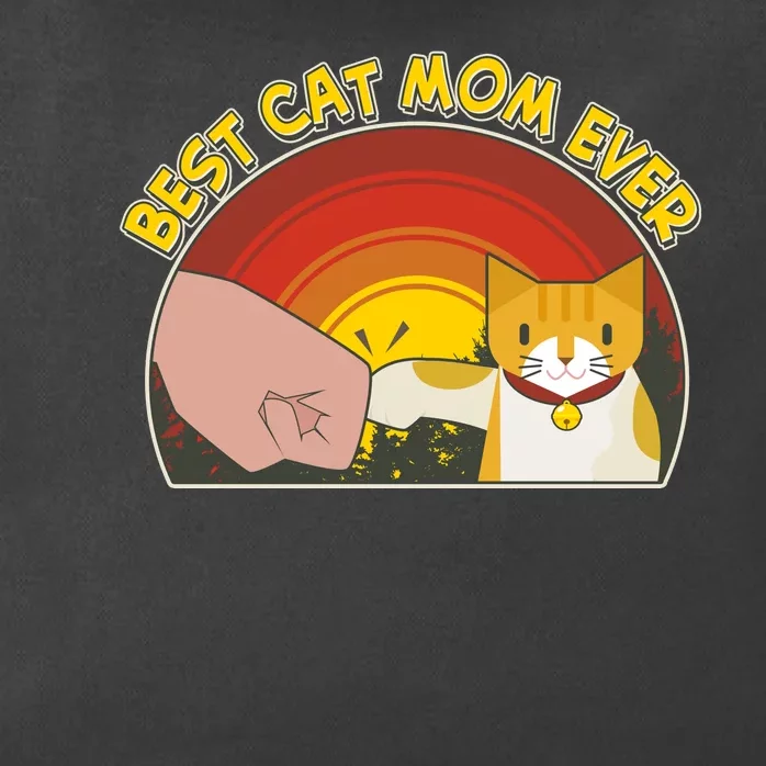 Retro Best Cat Mom Ever Zip Tote Bag