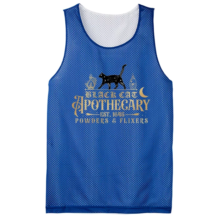 Retro Black Cat Apothecary Celestial Boho Spooky Halloween Gift Mesh Reversible Basketball Jersey Tank