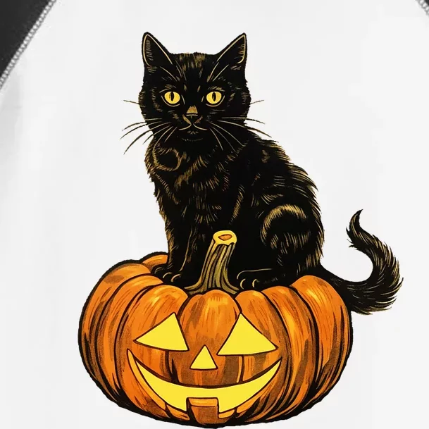 Retro Black Cat Halloween Pumpkin Costume Toddler Fine Jersey T-Shirt