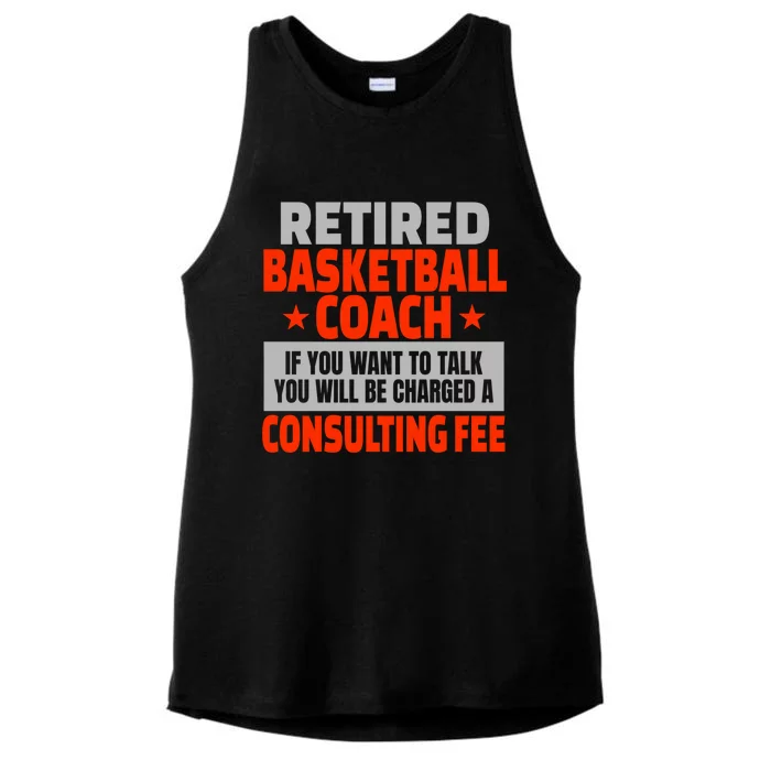 Retired Basketball Coach Funny Retiret Party Humor Gift Ladies Tri-Blend Wicking Tank