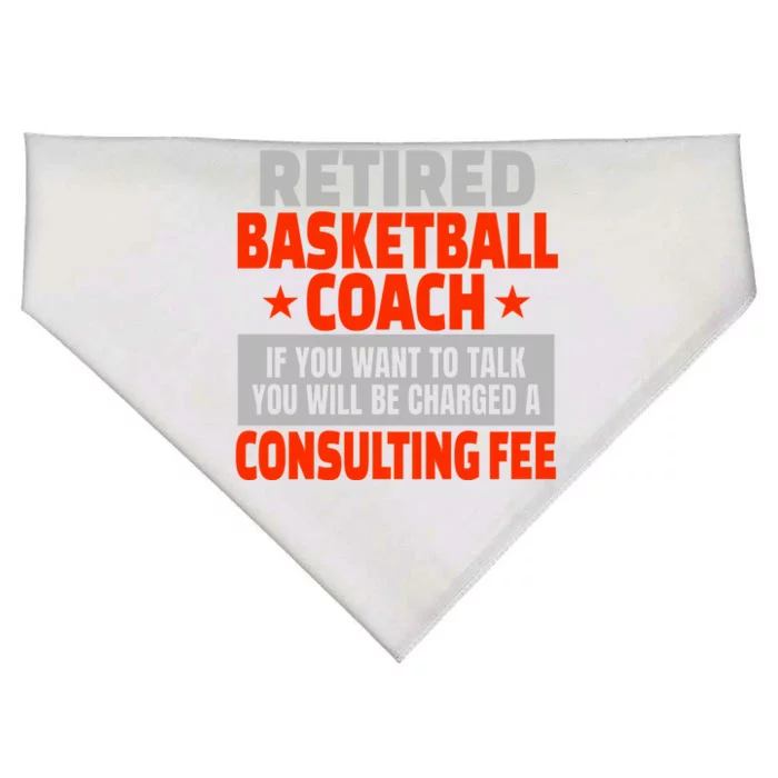 Retired Basketball Coach Funny Retiret Party Humor Gift USA-Made Doggie Bandana