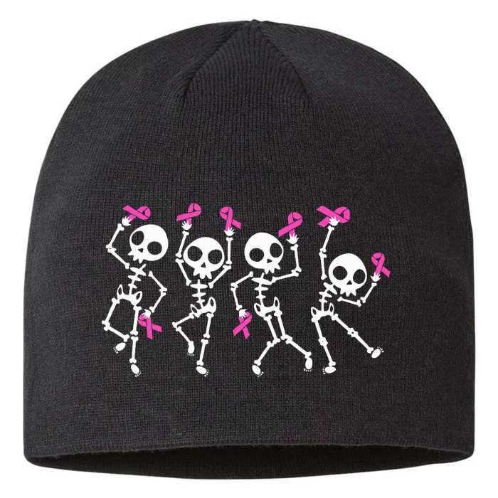 Ribbon Breast Cancer Awareness Skeleton 8 1/2in Sustainable Knit Beanie