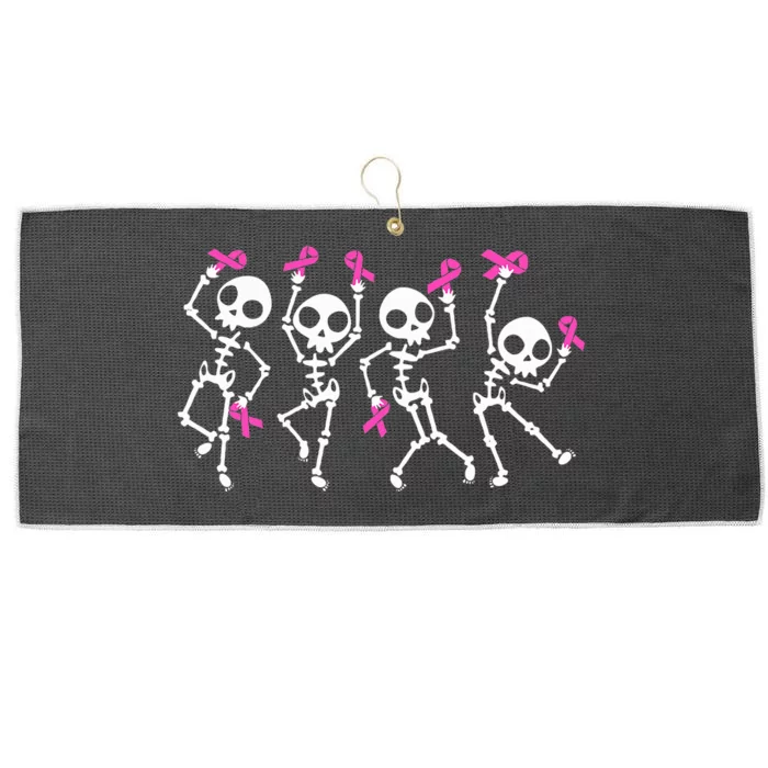 Ribbon Breast Cancer Awareness Skeleton Large Microfiber Waffle Golf Towel