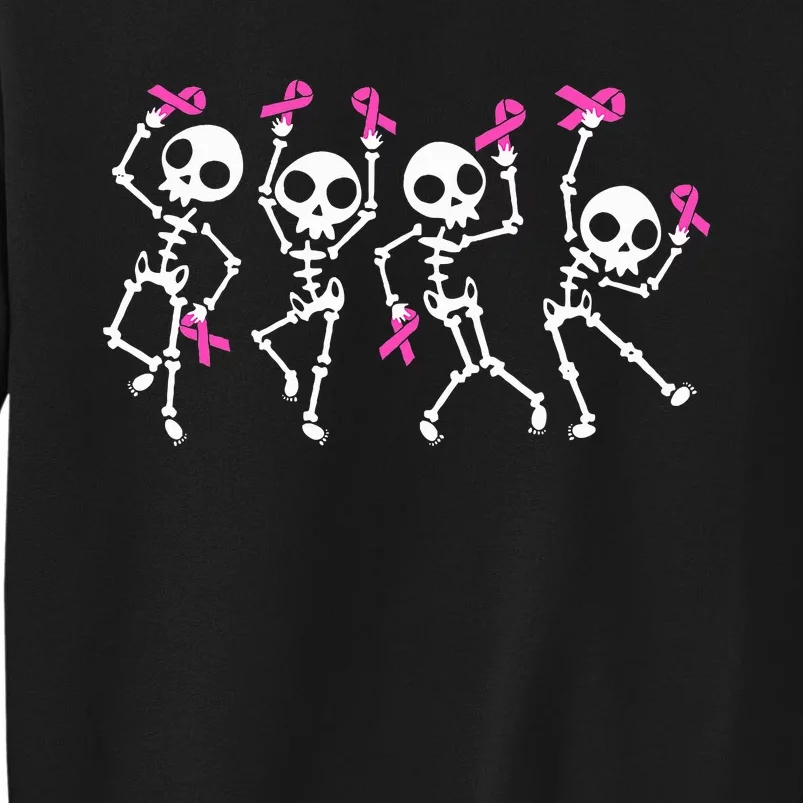 Ribbon Breast Cancer Awareness Skeleton Tall Sweatshirt