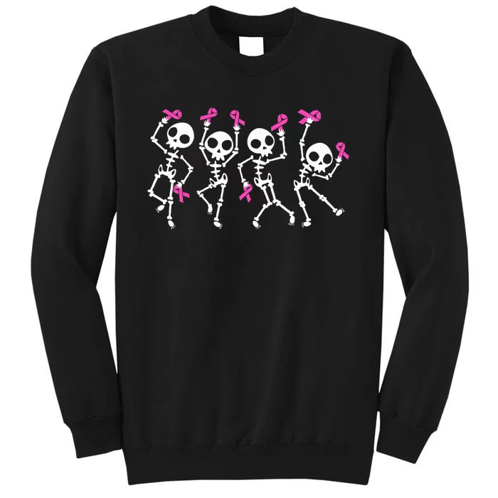 Ribbon Breast Cancer Awareness Skeleton Tall Sweatshirt