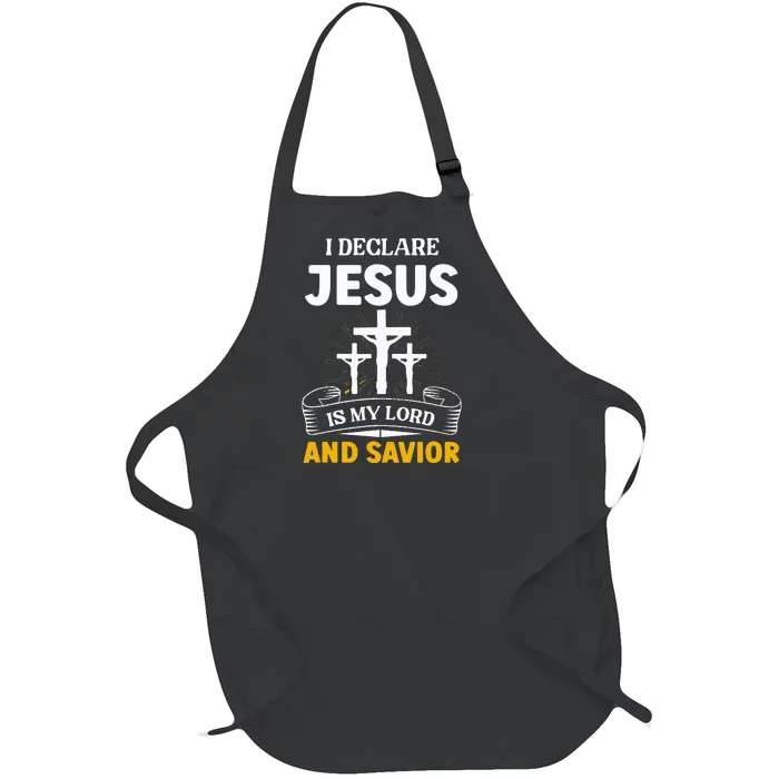 Religious Bible Church Jesus Is My Lord And Savior Full-Length Apron With Pocket