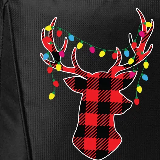 Red Black Christmas Gifts Buffalo Plaid Deer Women Men City Backpack