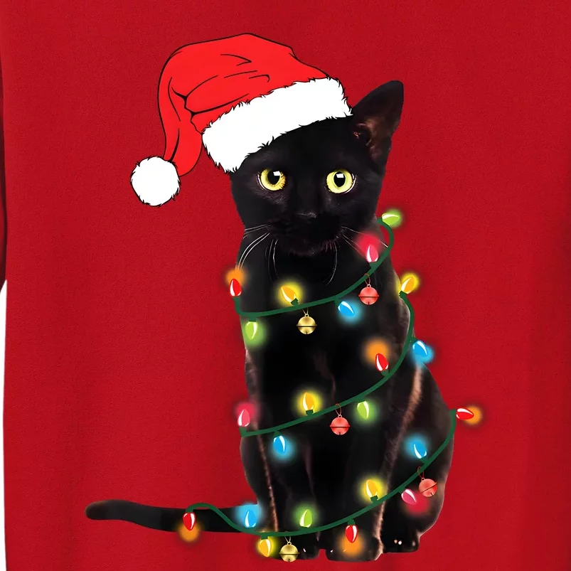 Retro Black Cat Christmas Light Funny Cat Sweatshirt