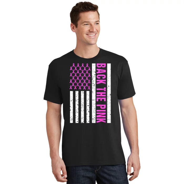 Ribbon Breast Cancer Awareness Flag Gift T-Shirt