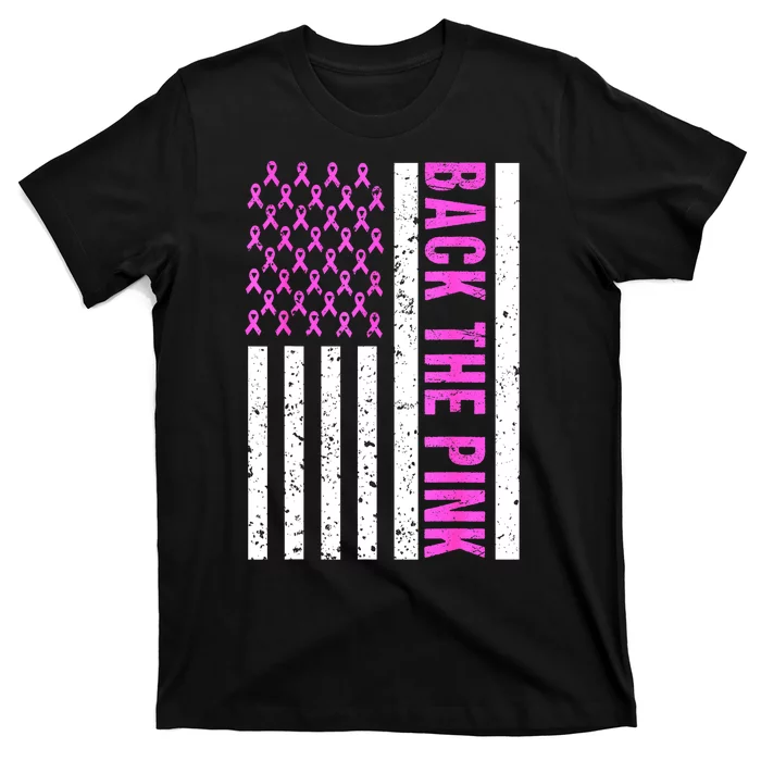 Ribbon Breast Cancer Awareness Flag Gift T-Shirt