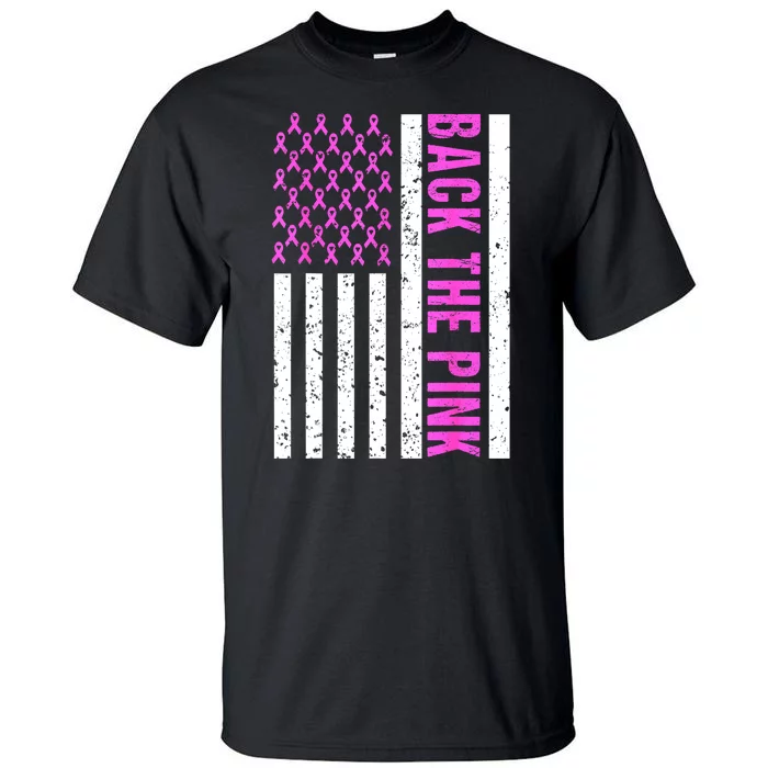 Ribbon Breast Cancer Awareness Flag Gift Tall T-Shirt