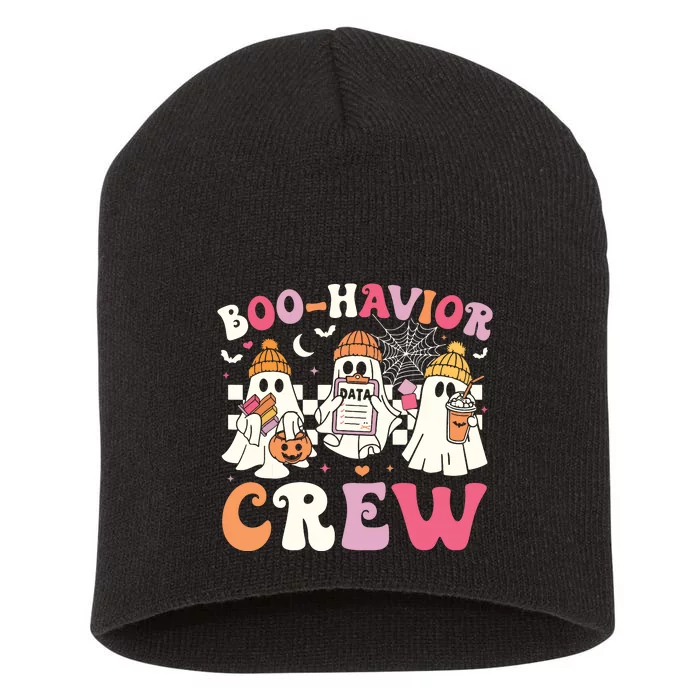 Retro Boohavior Crew Behavior Analyst Halloween Aba Rbt Short Acrylic Beanie