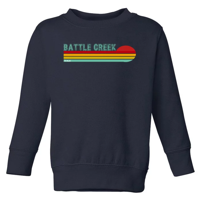 Retro Battle Creek Michigan Toddler Sweatshirt