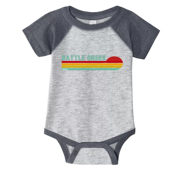 Retro Battle Creek Michigan Infant Baby Jersey Bodysuit