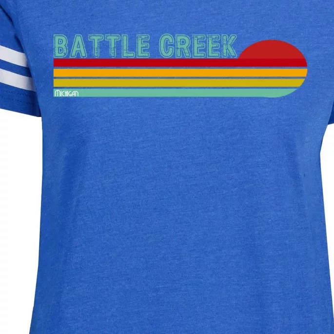 Retro Battle Creek Michigan Enza Ladies Jersey Football T-Shirt