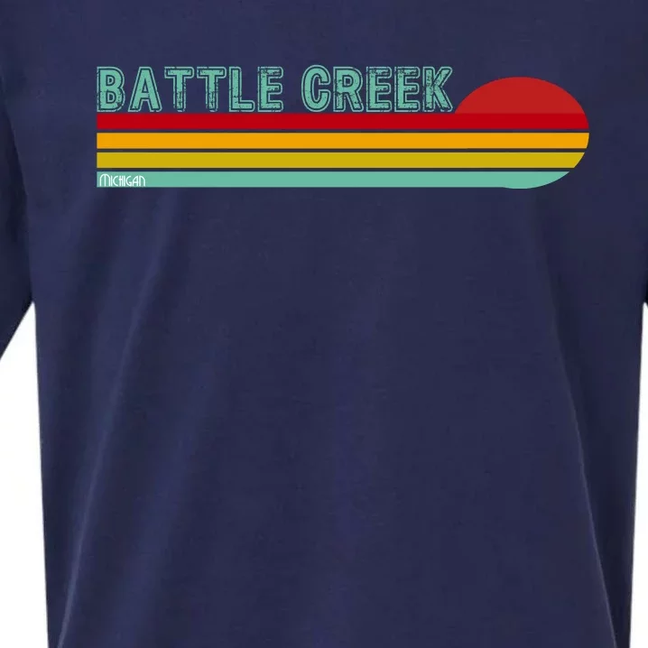 Retro Battle Creek Michigan Sueded Cloud Jersey T-Shirt