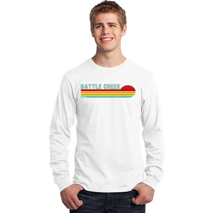 Retro Battle Creek Michigan Long Sleeve Shirt