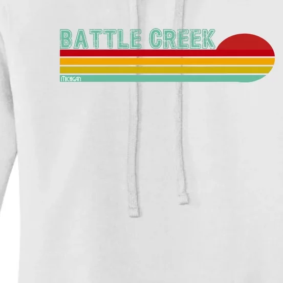 Retro Battle Creek Michigan Women's Pullover Hoodie