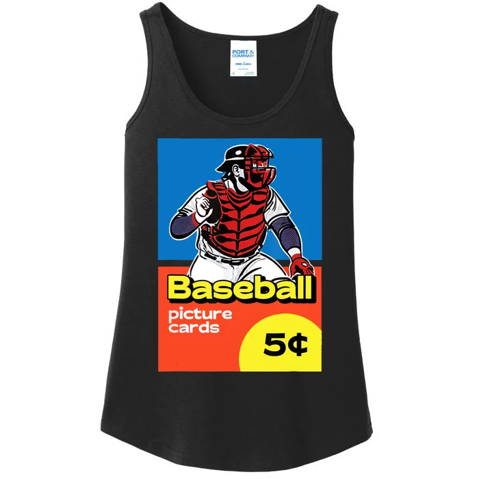 Retro Baseball Card Wax PackInspired Design Graphic Ladies Essential Tank