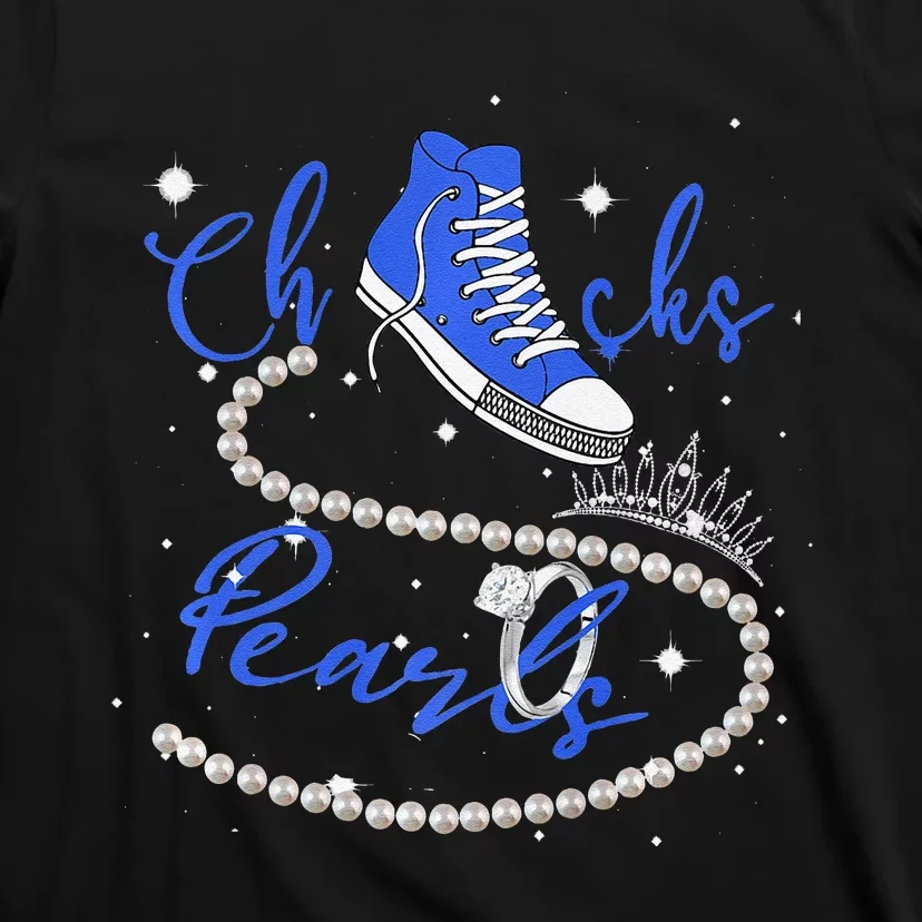 Royal Blue Chucks And Pearls Premium T-Shirt