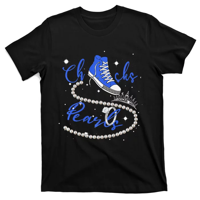 Royal Blue Chucks And Pearls Premium T-Shirt