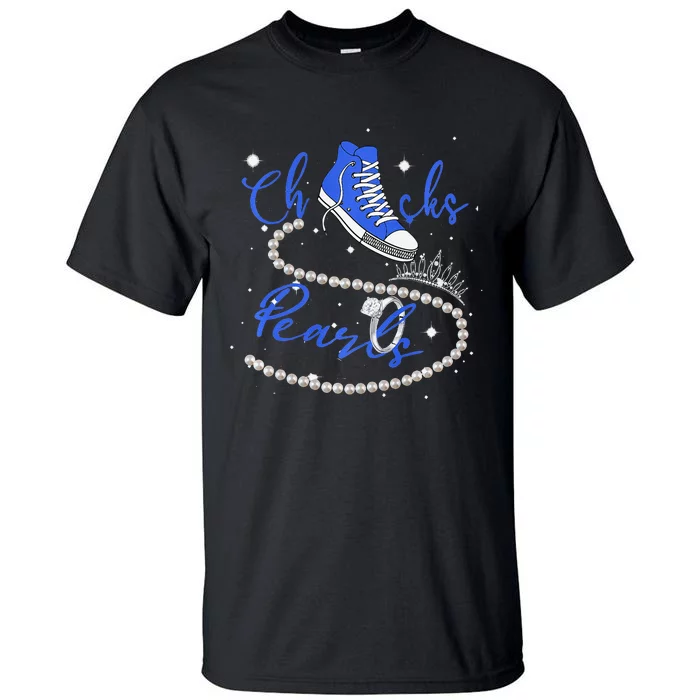 Royal Blue Chucks And Pearls Premium Tall T-Shirt