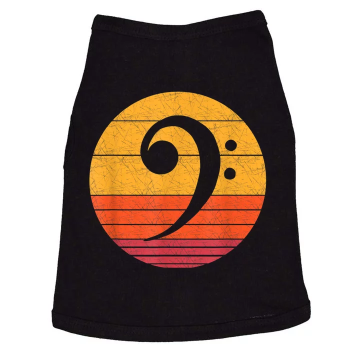 Retro Bass Clef Notes Musical Note Vintage Style Music Doggie Tank