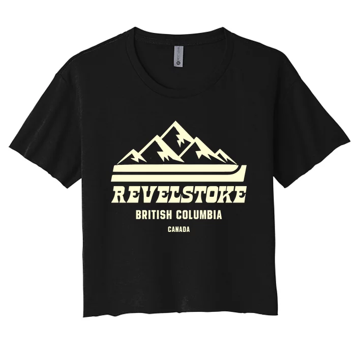 Revelstoke British Columbia Ski Logo Women's Crop Top Tee