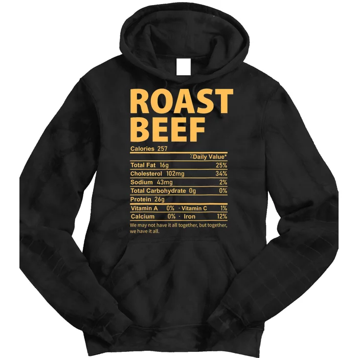 Roast Beef Costume Funny Thanksgiving Food Nutrition Facts Tie Dye Hoodie