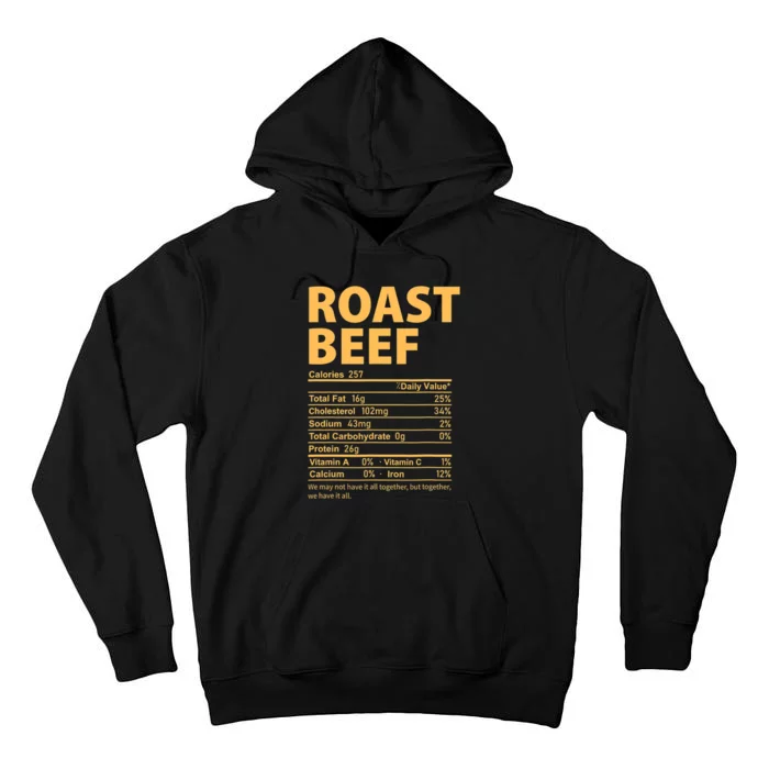 Roast Beef Costume Funny Thanksgiving Food Nutrition Facts Tall Hoodie