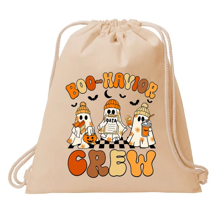 Retro Boohavior Crew Behavior Analyst Halloween Aba Rbt Drawstring Bag