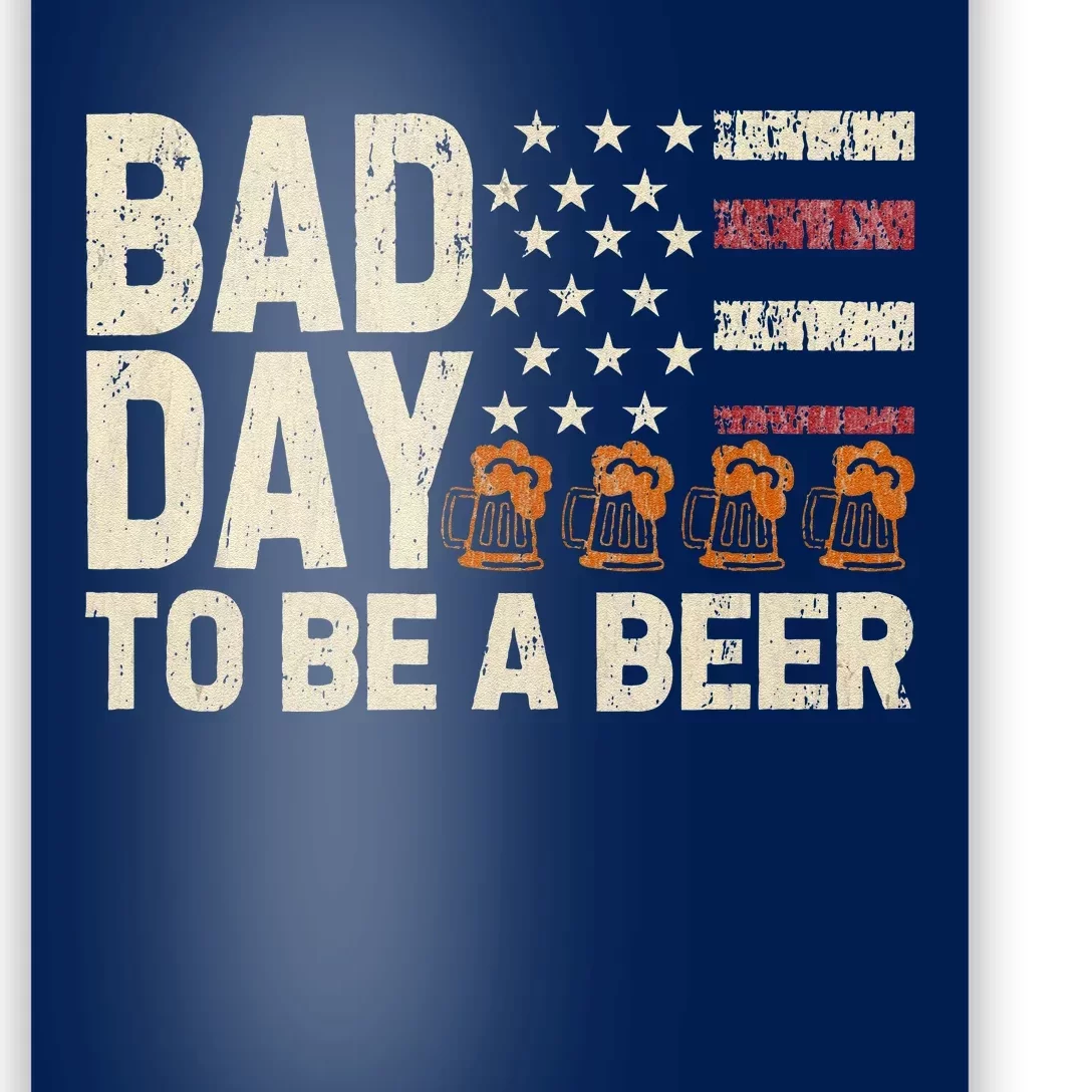 Retro Bad Day To Be A Bee.R Usa Flag Beer 4th Of July Poster